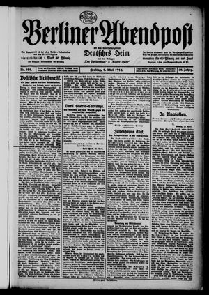 Berliner Abendpost on May 1, 1914