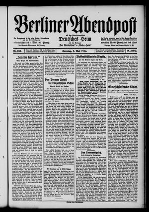 Berliner Abendpost on May 3, 1914