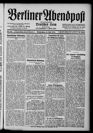 Berliner Abendpost vom 14.05.1914