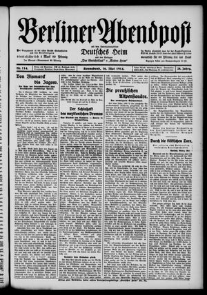Berliner Abendpost vom 16.05.1914