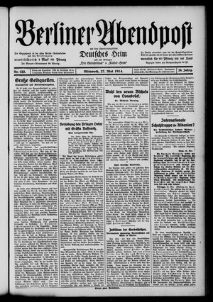 Berliner Abendpost vom 27.05.1914