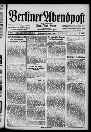 Berliner Abendpost vom 10.06.1914