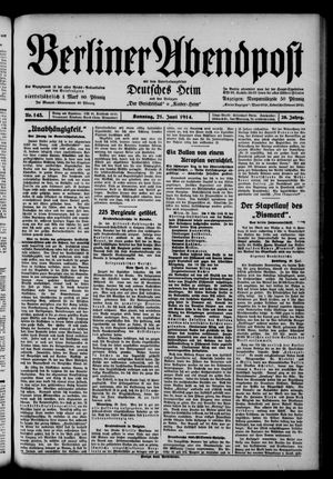 Berliner Abendpost vom 21.06.1914