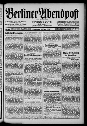 Berliner Abendpost vom 25.06.1914