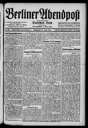 Berliner Abendpost vom 27.06.1914