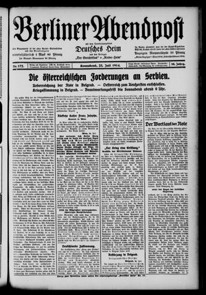 Berliner Abendpost on Jul 25, 1914