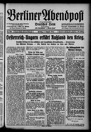 Berliner Abendpost vom 07.08.1914