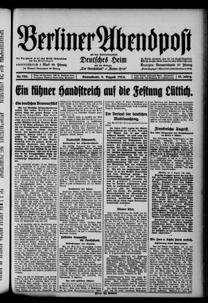 Berliner Abendpost vom 08.08.1914