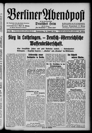Berliner Abendpost vom 13.08.1914