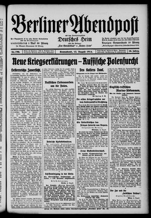 Berliner Abendpost vom 15.08.1914