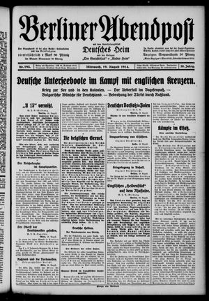 Berliner Abendpost vom 19.08.1914