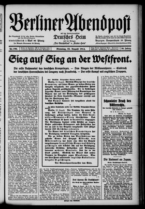 Berliner Abendpost vom 25.08.1914