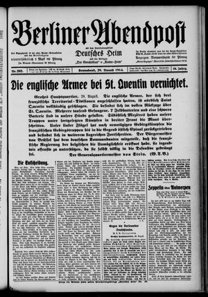 Berliner Abendpost vom 29.08.1914