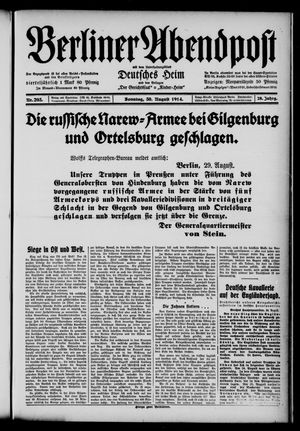 Berliner Abendpost vom 30.08.1914