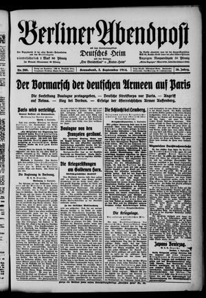 Berliner Abendpost vom 05.09.1914