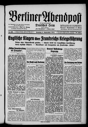 Berliner Abendpost vom 06.09.1914