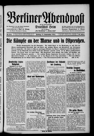 Berliner Abendpost vom 11.09.1914