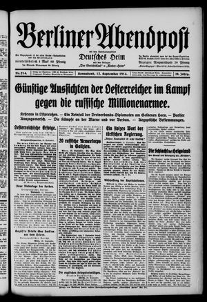 Berliner Abendpost vom 12.09.1914