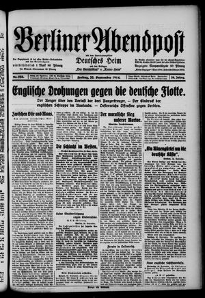 Berliner Abendpost vom 25.09.1914