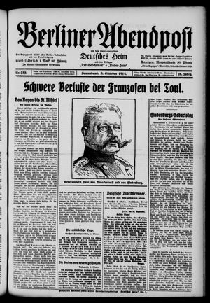 Berliner Abendpost vom 03.10.1914