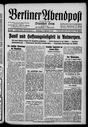 Berliner Abendpost vom 06.10.1914