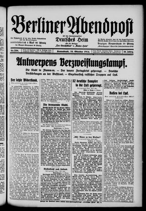 Berliner Abendpost vom 10.10.1914