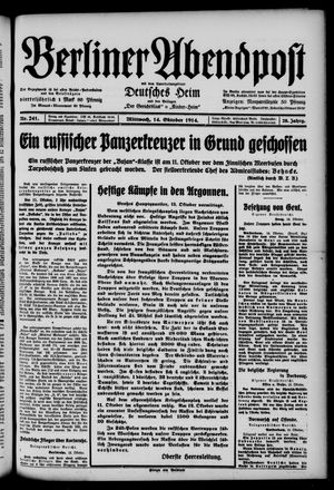 Berliner Abendpost vom 14.10.1914