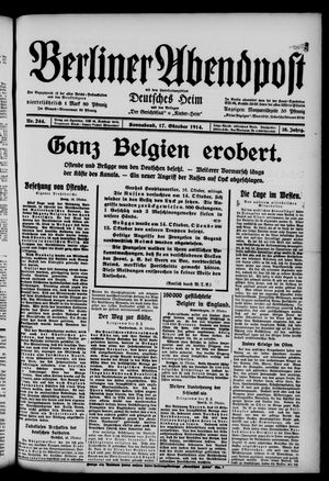 Berliner Abendpost vom 17.10.1914