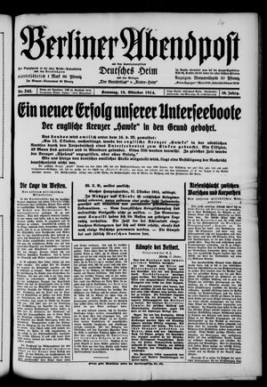 Berliner Abendpost vom 18.10.1914