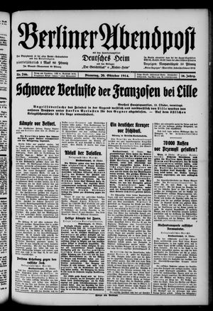 Berliner Abendpost vom 20.10.1914