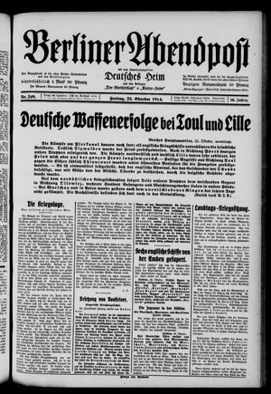 Berliner Abendpost vom 23.10.1914