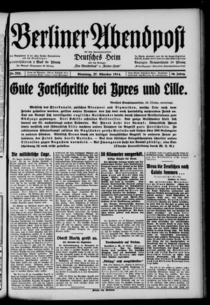 Berliner Abendpost vom 27.10.1914