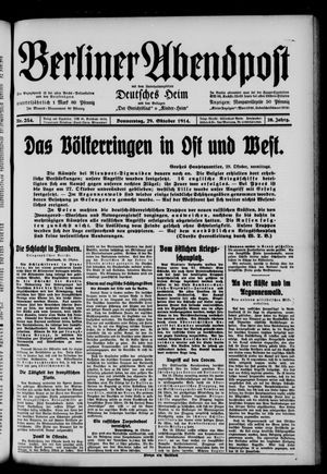 Berliner Abendpost vom 29.10.1914