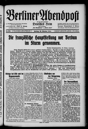 Berliner Abendpost vom 30.10.1914