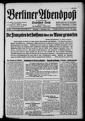 Berliner Abendpost vom 01.11.1914