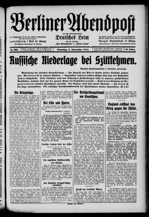 Berliner Abendpost vom 03.11.1914
