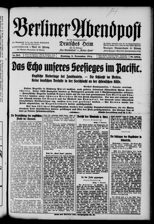 Berliner Abendpost vom 08.11.1914