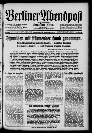 Berliner Abendpost vom 12.11.1914