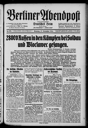 Berliner Abendpost vom 17.11.1914