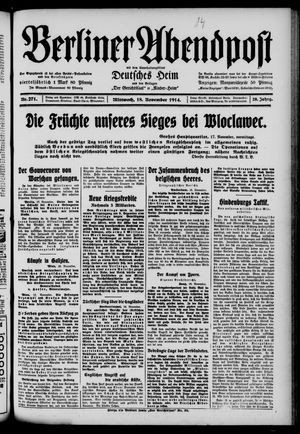 Berliner Abendpost vom 18.11.1914