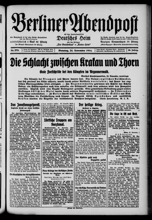 Berliner Abendpost vom 24.11.1914