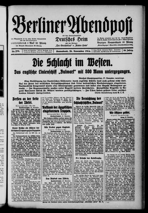 Berliner Abendpost vom 28.11.1914