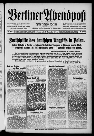 Berliner Abendpost vom 05.12.1914