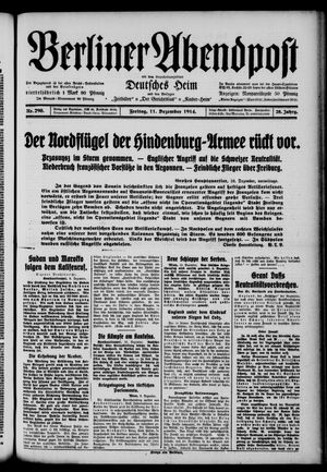 Berliner Abendpost vom 11.12.1914