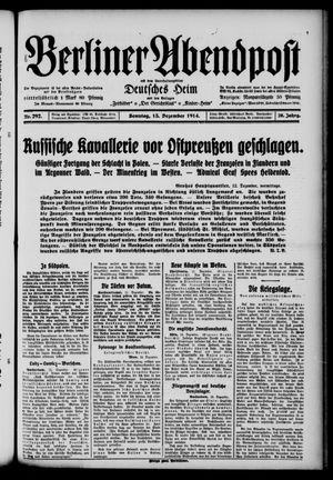 Berliner Abendpost vom 13.12.1914