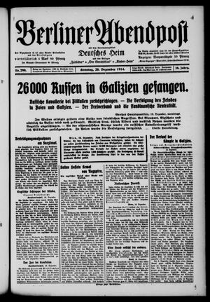 Berliner Abendpost vom 20.12.1914