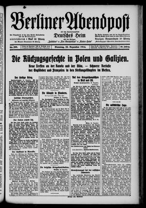 Berliner Abendpost vom 22.12.1914