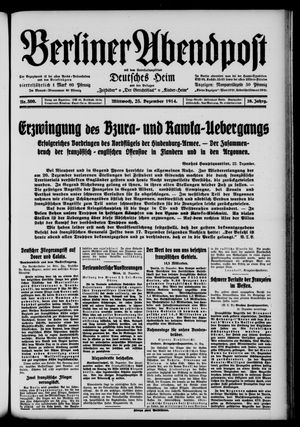 Berliner Abendpost vom 23.12.1914