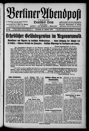 Berliner Abendpost vom 31.01.1915