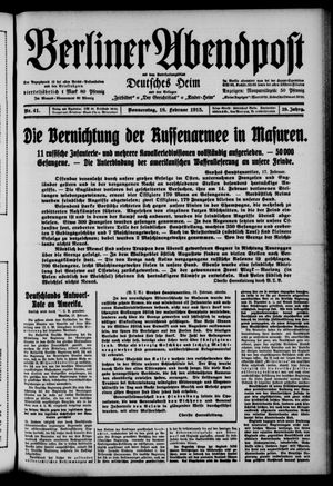 Berliner Abendpost vom 18.02.1915